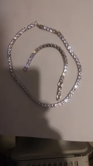 Conjunto collar y pulsera de platino