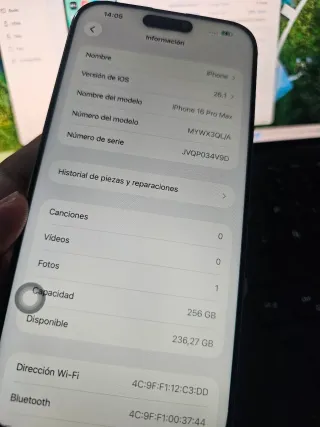 iPhone 16 Pro Max 256GB Plata