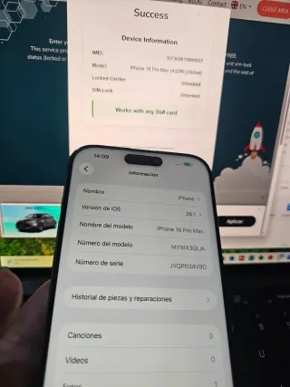 iPhone 16 Pro Max 256GB Plata