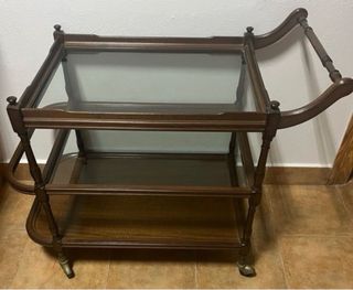 Carro camarera madera y cristal
