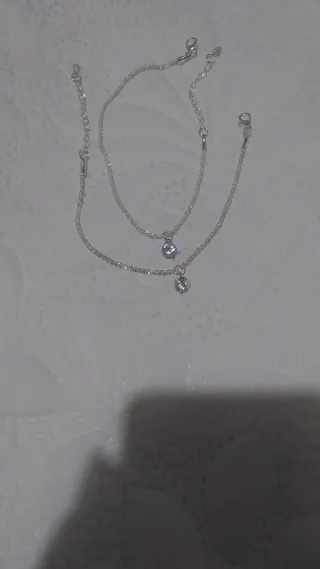 Conjunto,pulsera y tobillera plata 925S