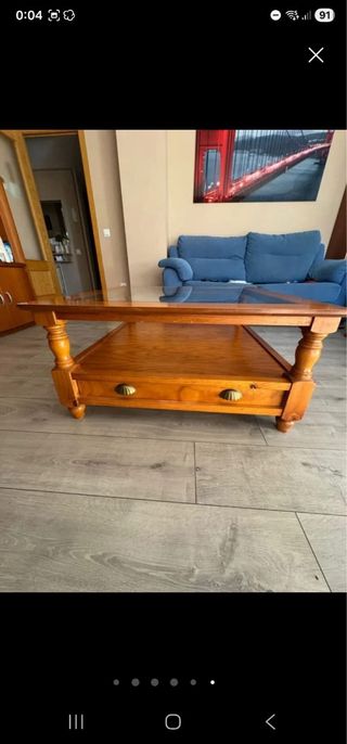 Mesa de centro madera y cristal