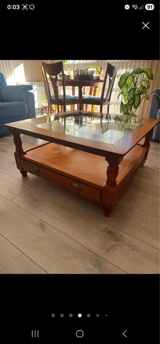 Mesa de centro madera y cristal