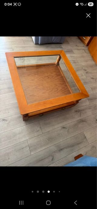Mesa de centro madera y cristal
