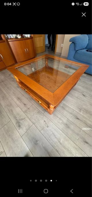 Mesa de centro madera y cristal