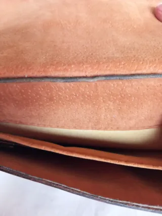 Bolso piel vintage marrón