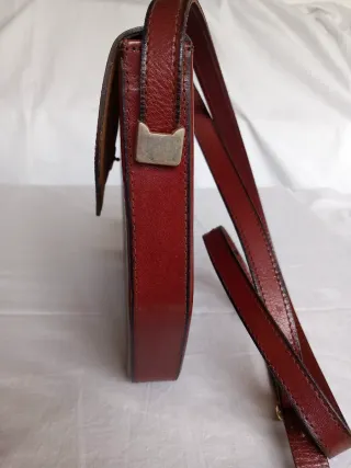 Bolso piel vintage marrón