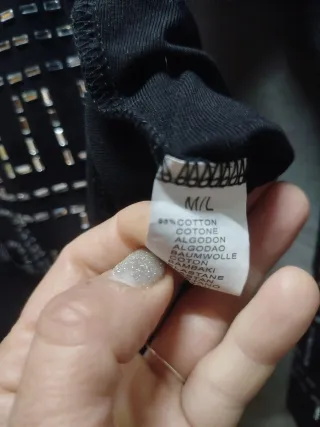 Body negro con brillos geométricos Talla M-L