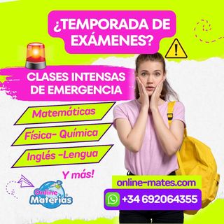 MATEMÁTICAS CLASES URGENTES ONLINE