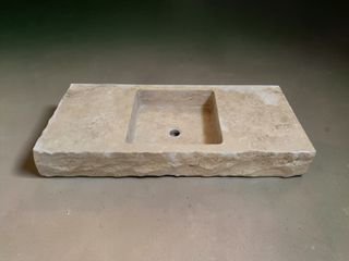 Fregadero de mármol crema travertino