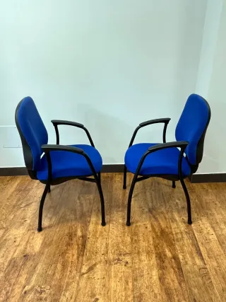 2 Sillas Actiu Escritorio Tapizadas Azul.