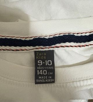 Camisa Zara Kids Blanca Manga Larga Unisex.