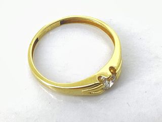 anillo oro 18k con piedra con diamante de laboratorio