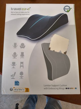 Travel Ease Cojín de Soporte Lumbar Ergonómico, Respaldo de Espuma Viscoelástica para Asiento de Coche, Silla de Oficina, Respal