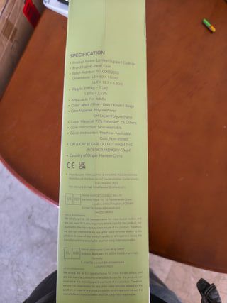 Travel Ease Cojín de Soporte Lumbar Ergonómico, Respaldo de Espuma Viscoelástica para Asiento de Coche, Silla de Oficina, Respal