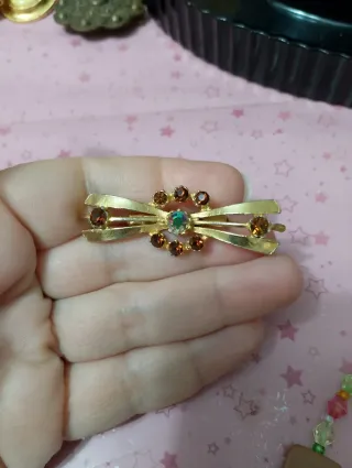 Spilla vintage anni '50 con strass aurora boreale