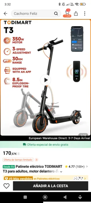 Patinete Eléctrico TODIMART T3