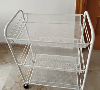 Carrito Auxiliar Ikea HORNAVAN Blanco.