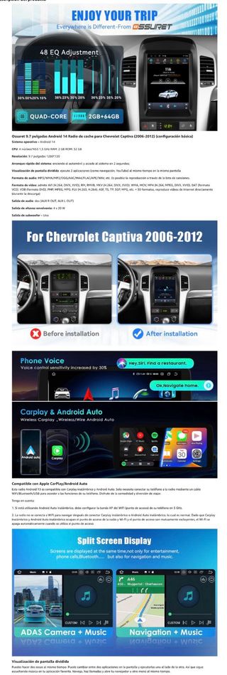NUEVO! (180€) Radio Chevrolet Captiva 2006-2012