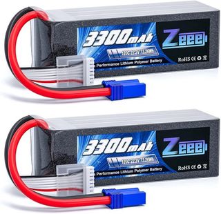 NUEVO! 2x Batería Zeee 6S Lipo 22.2V 3300mAh 120C
