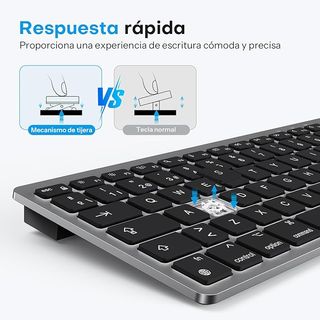 OMOTON teclado ESP USB‑C USB-A Mac Silencioso gris