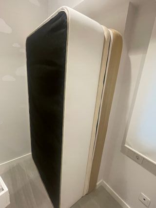 Canapé abatible polipiel blanco 190x105