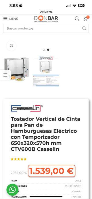 Tostadora Vertical Casselin CTV600B
