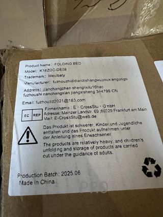 Cama de camping plegable