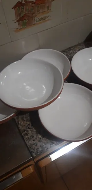 Set 9 scodelle terracotta e bianche