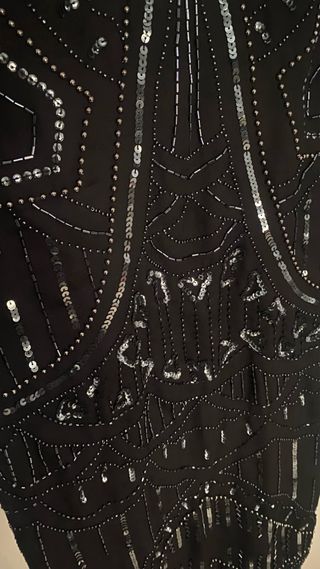 Vestido Zara Negro Lentejuelas y Abalorios