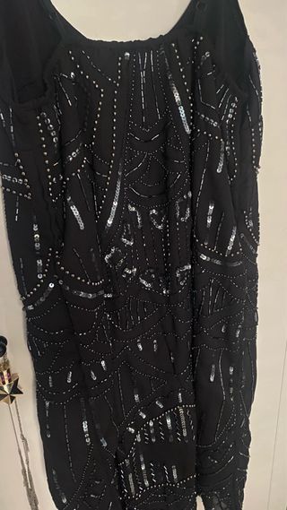 Vestido Zara Negro Lentejuelas y Abalorios