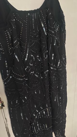Vestido Zara Negro Lentejuelas y Abalorios