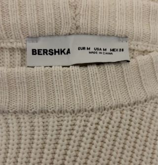 Jersey blanco cuello redondo Bershka Talla M