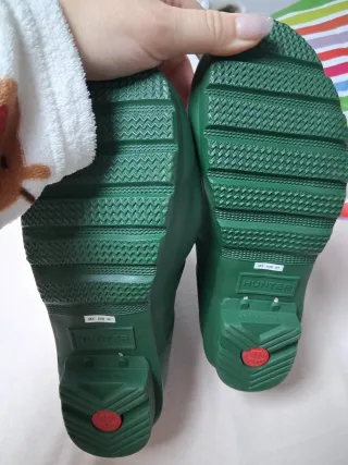 Botas de agua Hunter verdes a cuadros