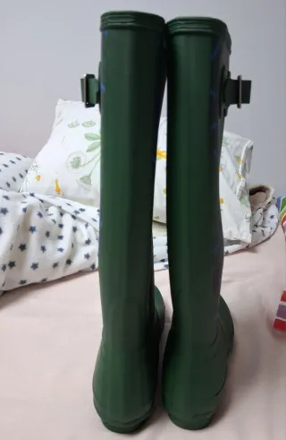 Botas de agua Hunter verdes a cuadros