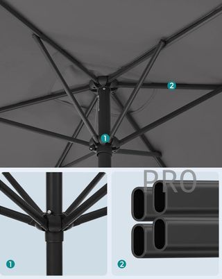 Sombrilla rectangular para balcón - Songmics