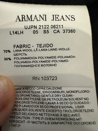 Abrigo Armani Jeans Negro Talla S