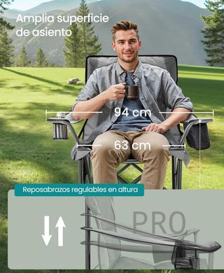 Silla de Camping Extragrande y Acolchada