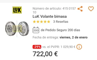 Kit embrague y Volante bimasa Opel Vectra DTI 2.2