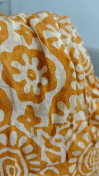 Bufanda Maxi Algodón Naranja Blanco 210x110cm