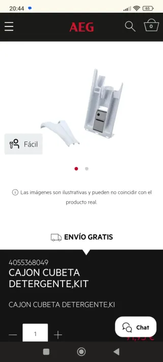 Cajón Detergente Lavadora AEG Lavamat 6000