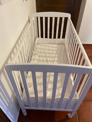 Cuna de madera blanca 120x60