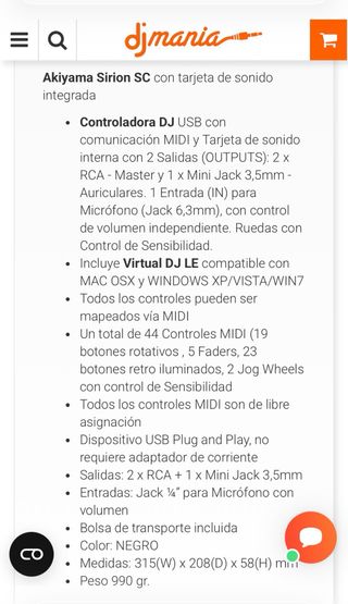 Controladora DJ Akiyama Sirion SC