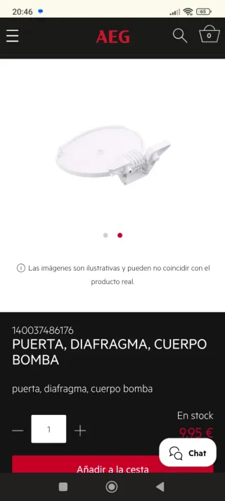 Tapadera Filtro Lavadora Aeg Lavamat 6000