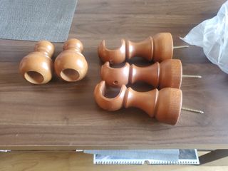 Barra cortina madera