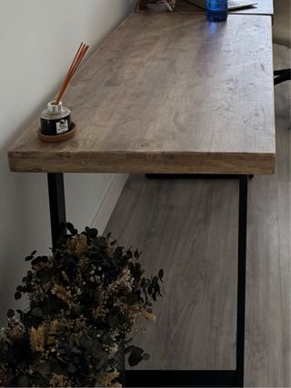 Mesa escritorio industrial madera y metal