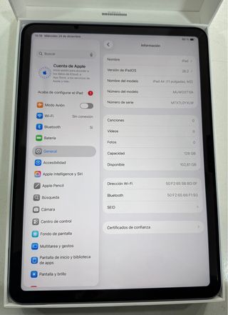 Ipad  Air M2 2024 11” 128gb