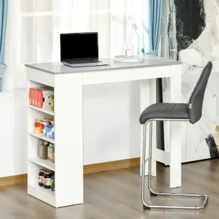 Mesa Alta Cocina Bistró Gris y Blanca