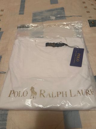 Polo Ralph Lauren Camiseta Blanca Logo Dorado