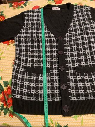 Cardigan Peng Qi a quadretti tg XXXL